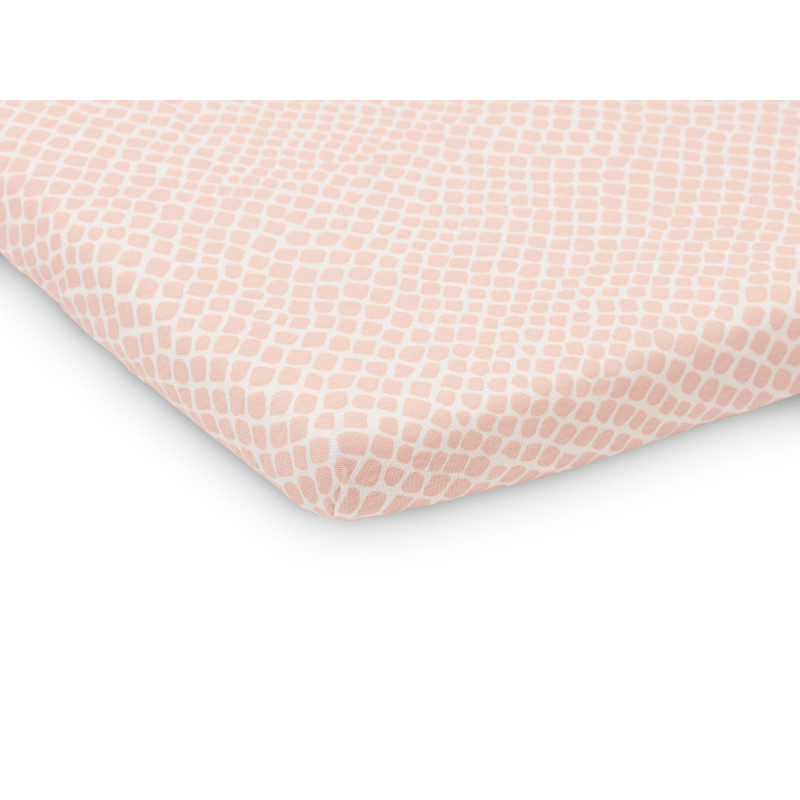 Drap-housse Jersey matelas de parc 75x95cm Snake - Pale Pink