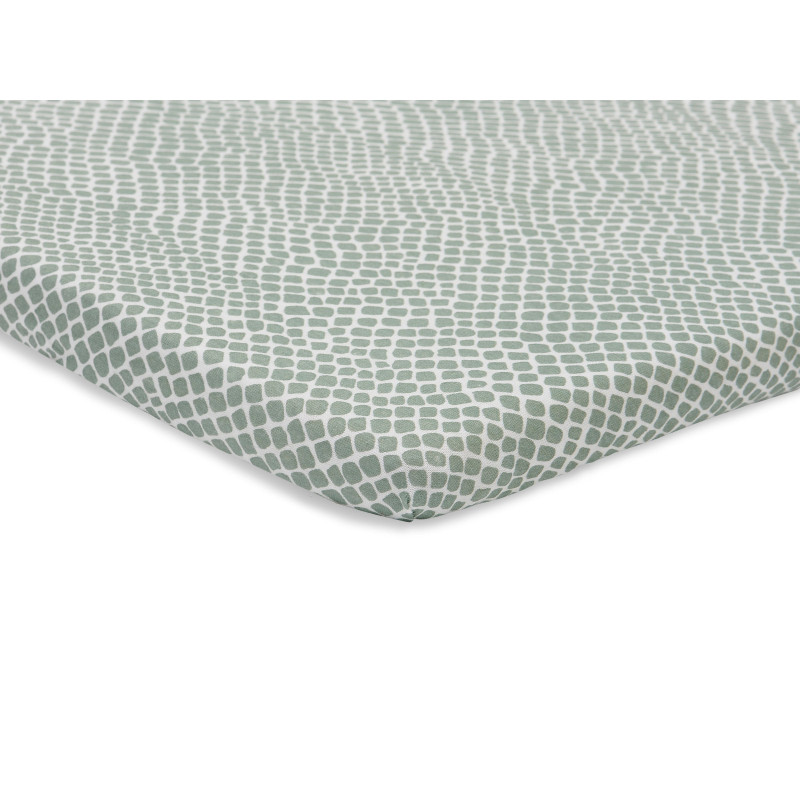 Drap-housse Jersey matelas de parc 75x95cm Snake - Ash Green