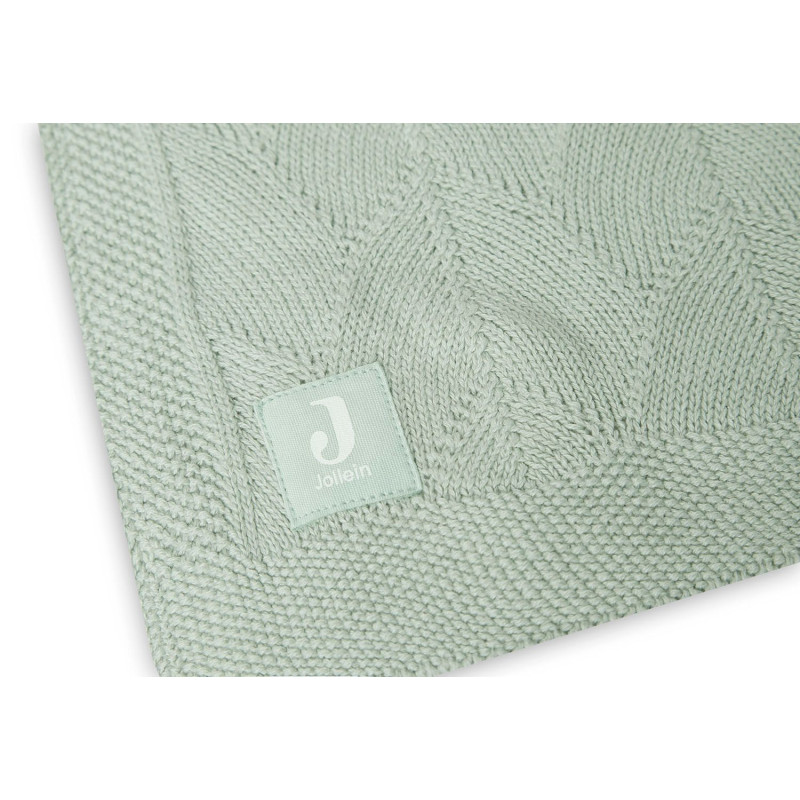 Couverture Berceau 75x100cm Shell Knit - Sea Foam - GOTS