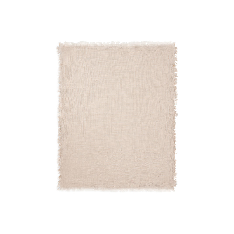 Couverture Berceau Gaze De Coton 75x100cm Fringe Stripe - Sea Green