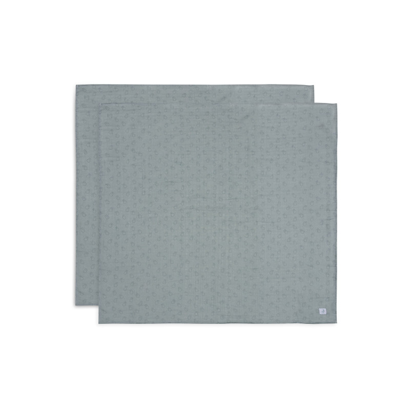 Lange Gaze de Coton Large 115x115cm Miffy Silhouettes - Sea Green - 2 Unités