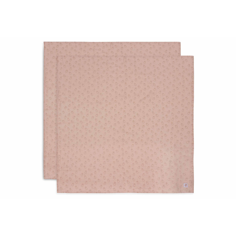 Lange Gaze de Coton Large 115x115cm Miffy Silhouettes - Wild Rose - 2 Unités