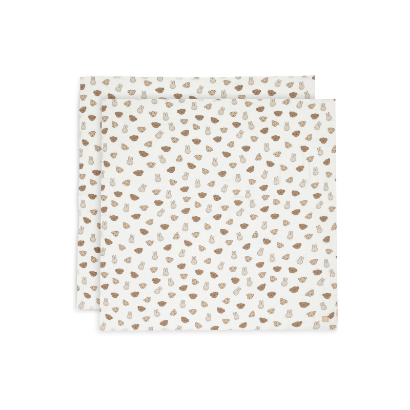 Lange Gaze de Coton Large 115x115cm - Miffy and Friends - 2 Unités