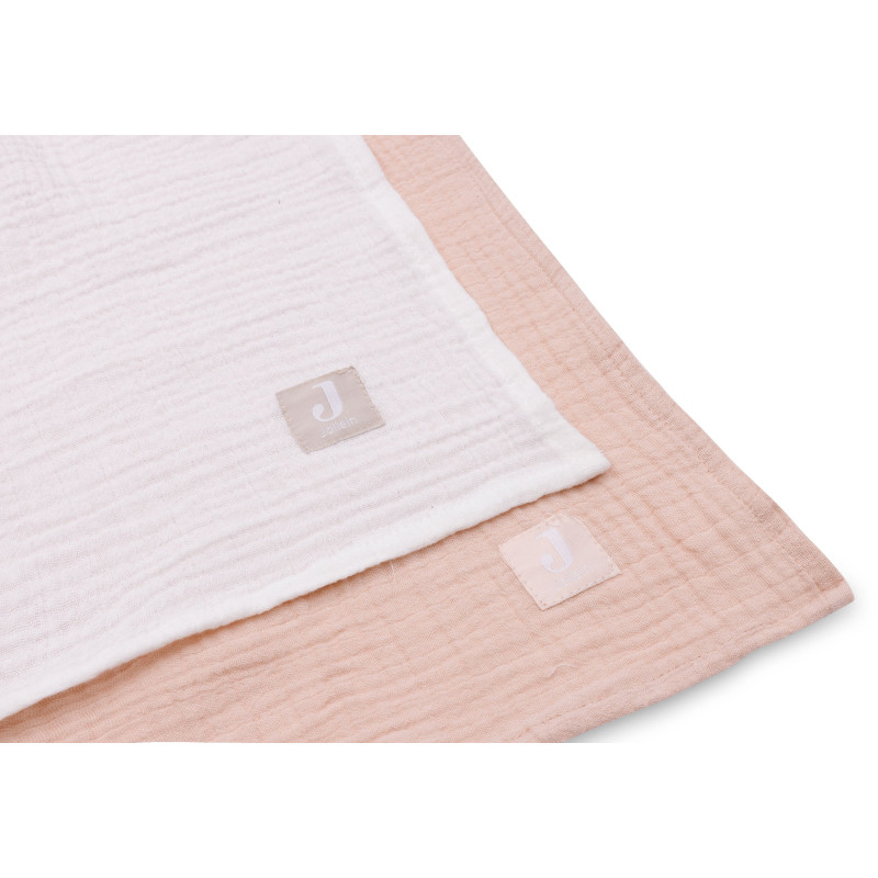 Lange Gaze de Coton Large 115x115cm - Wild Rose/Ivory - 2 Unités