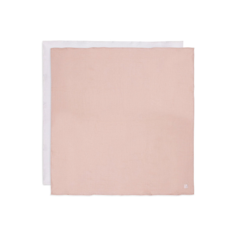 Lange Gaze de Coton Large 115x115cm - Wild Rose/Ivory - 2 Unités