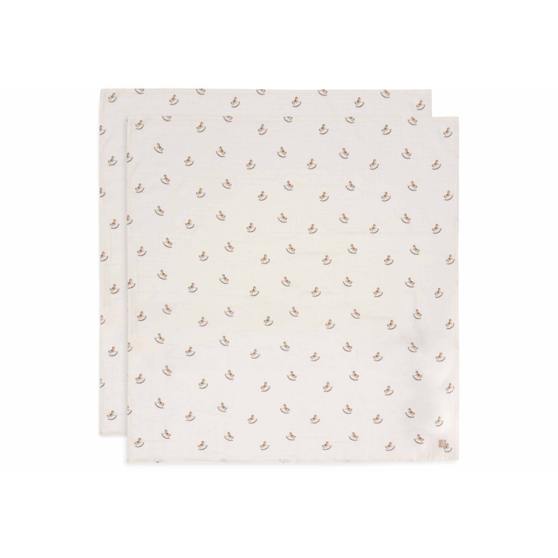 Lange Gaze de Coton Large 115x115cm - Nostalgic Ride - 2 Unités