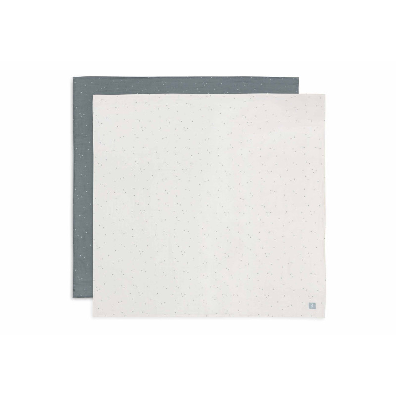 Lange Gaze de Coton Large 115x115cm Twinkling - Sea Green - 2 Unités