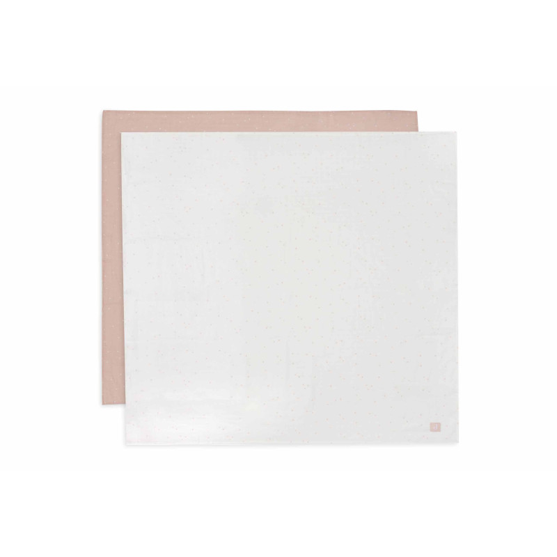 Lange Gaze de Coton Large 115x115cm Twinkling - Wild Rose - 2 Unités