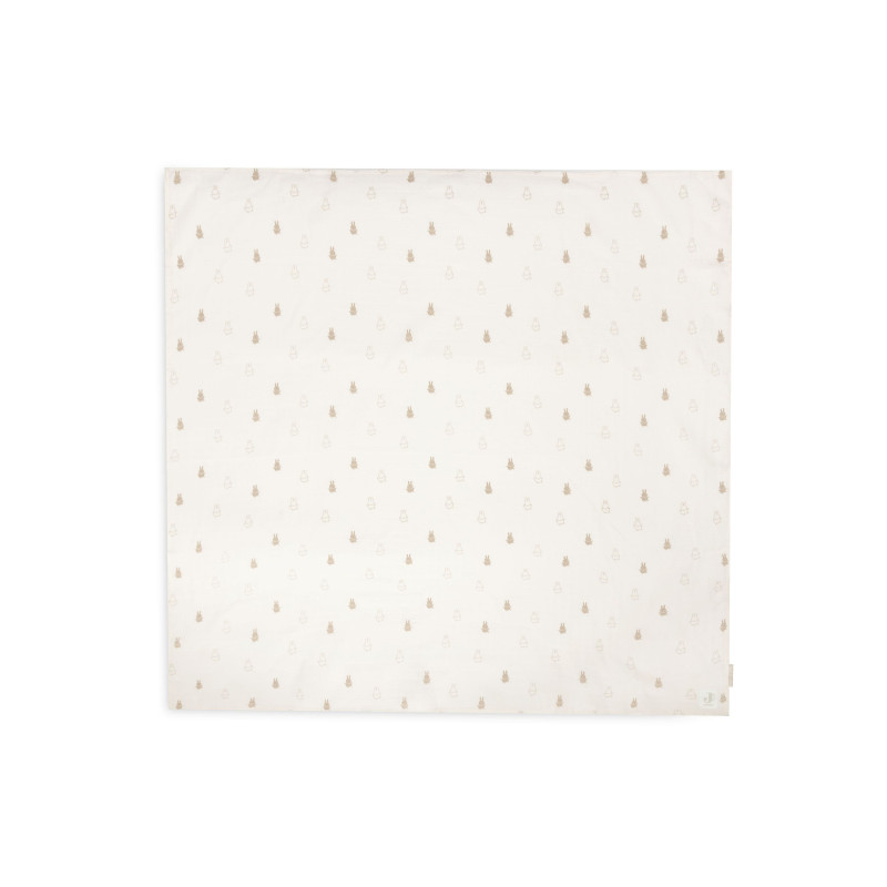 Lange Gaze de Coton Large 115x115cm Happy Miffy - Nougat - 2 Unités