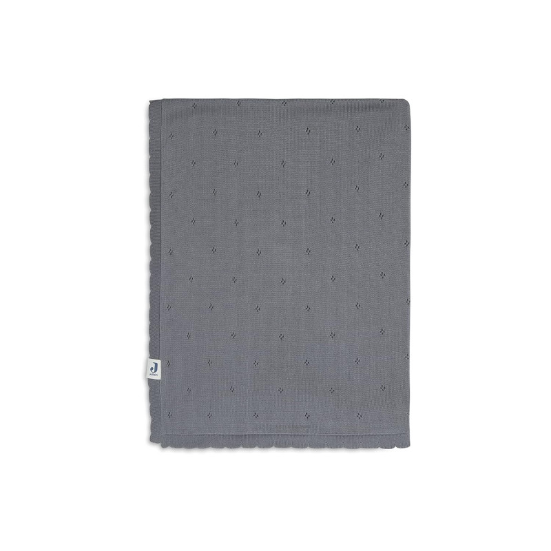 Couverture Lit de Bébé 100x150cm Pointelle - Storm Grey - GOTS