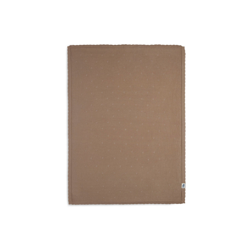 Couverture Lit de Bébé 100x150cm Pointelle - Biscuit - GOTS