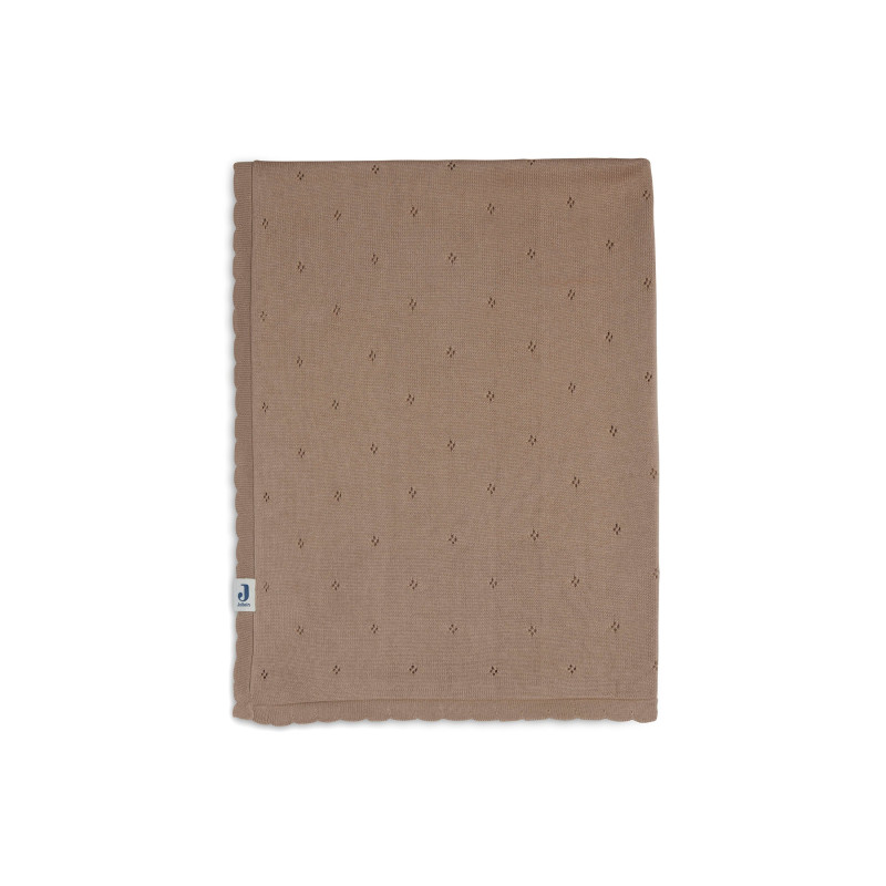 Couverture Lit de Bébé 100x150cm Pointelle - Biscuit - GOTS