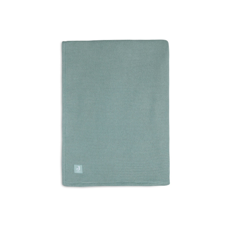 Couverture Berceau 75x100cm Basic Knit - Forest Green/Fleece