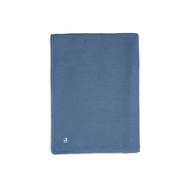 Couverture Berceau 75x100cm Basic Knit - Jeans Blue/Fleece