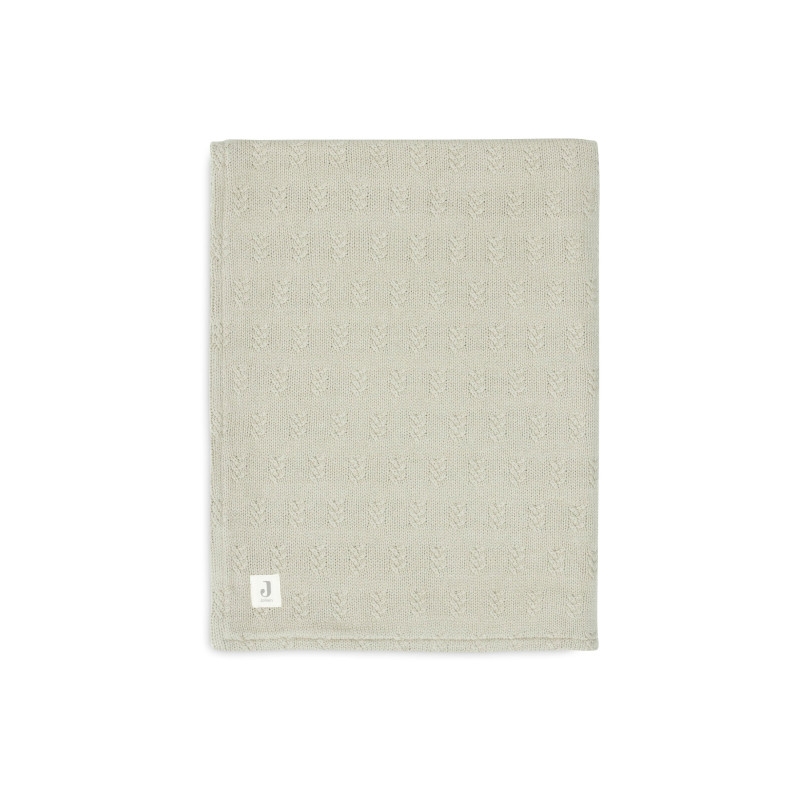 Couverture Berceau 75x100cm Grain knit - Olive Green/Velvet