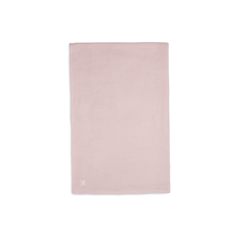 Couverture Lit de Bébé 100x150cm Basic Knit - Pale Pink/Fleece