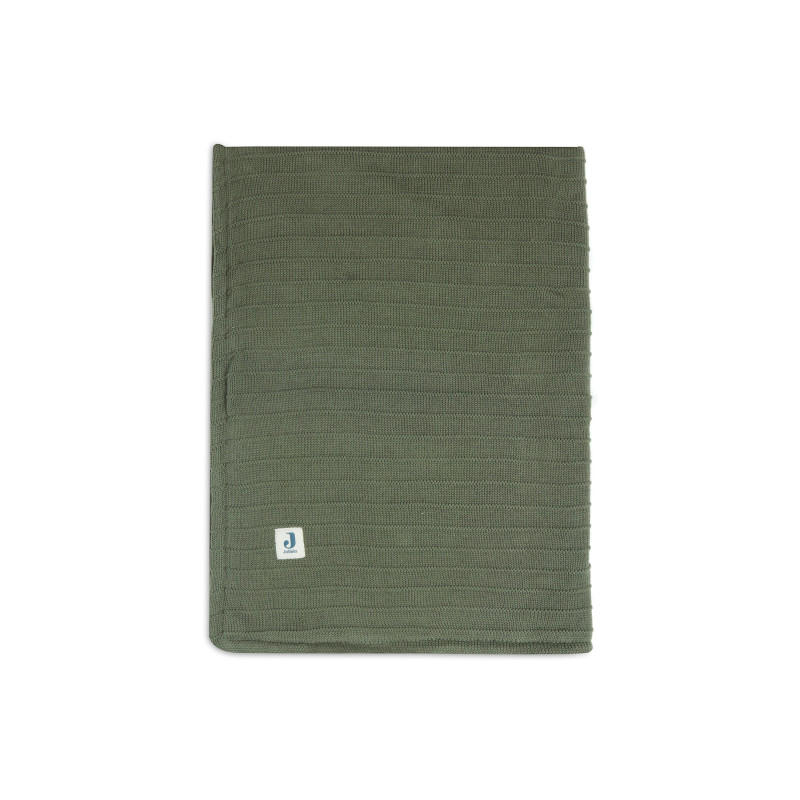 Couverture Lit de Bébé 100x150cm Pure Knit - Leaf Green/Velvet - GOTS