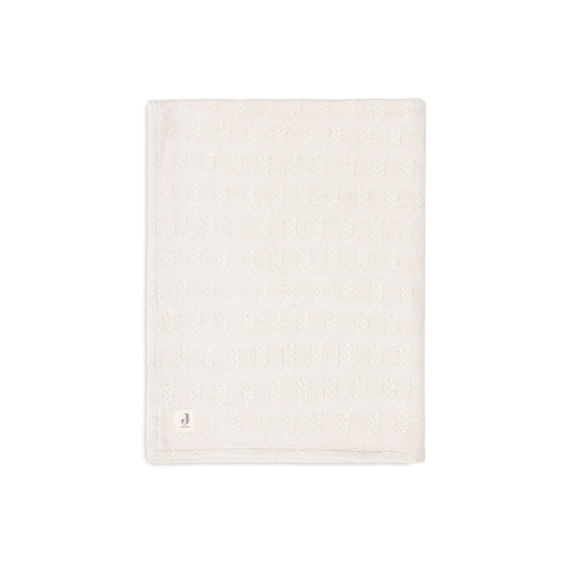 Couverture Lit de Bébé 100x150cm Grain Knit - Oatmeal/Velvet
