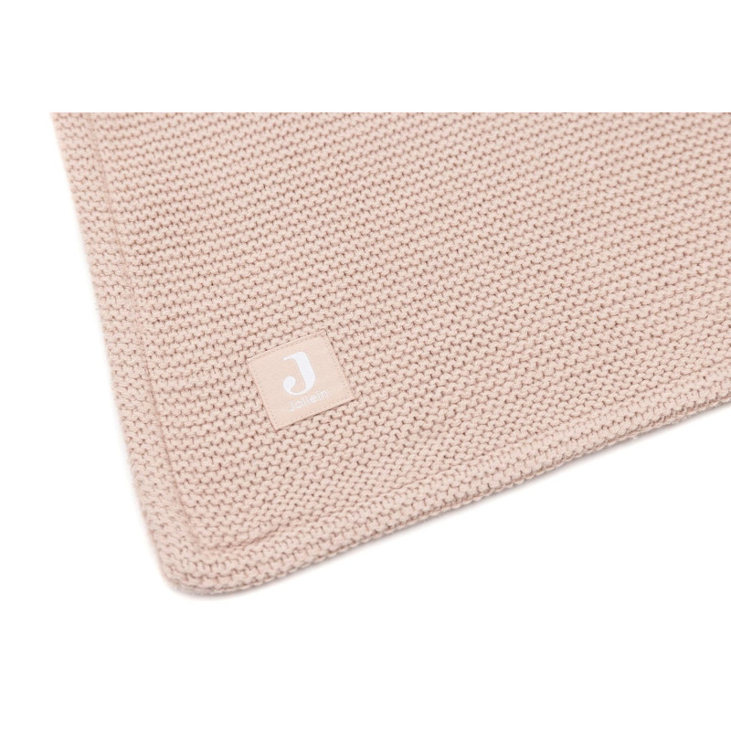 Couverture Lit de Bébé 100x150cm Basic Knit - Wild Rose/Fleece