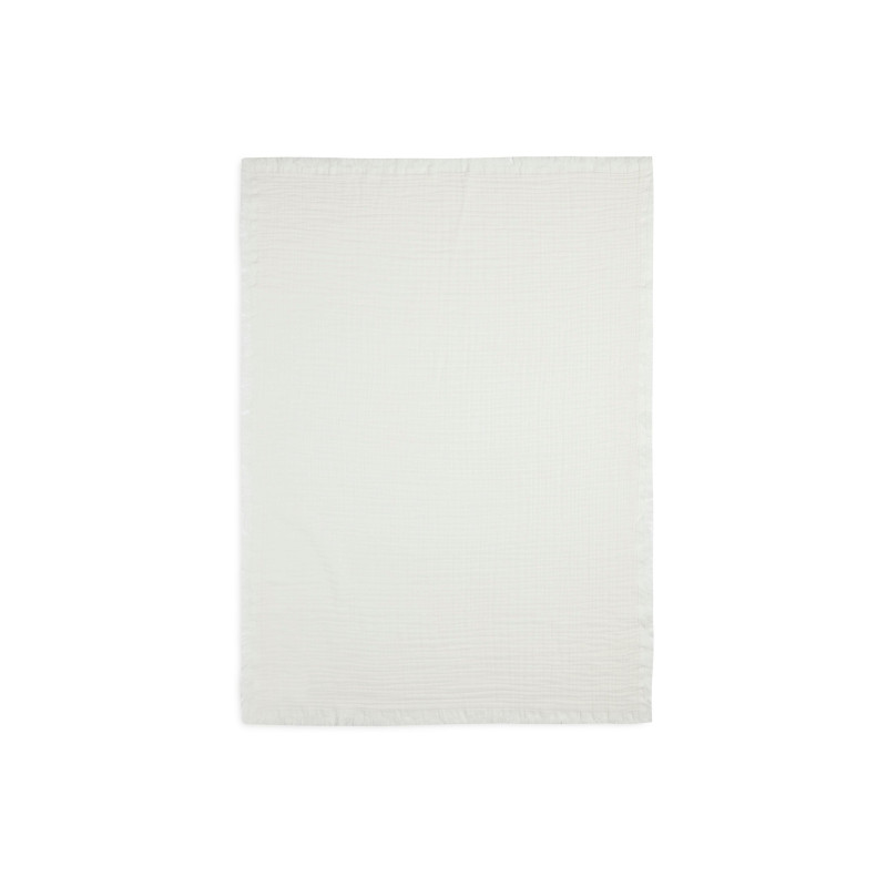 Couverture Berceau 75x100cm - Muslin Fringe Ivory