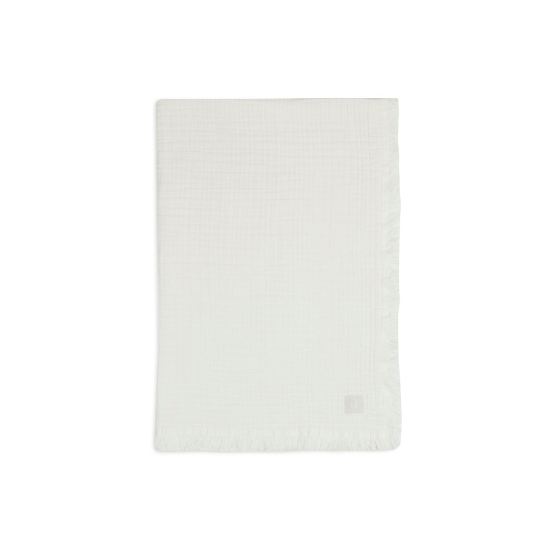 Couverture Berceau 75x100cm - Muslin Fringe Ivory