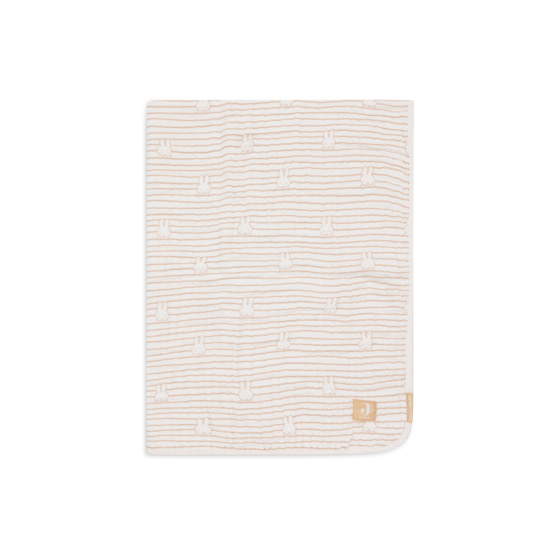 Couverture Berceau 75x100cm Miffy Stripe - Biscuit