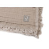 Couverture Berceau 75x100cm Fringe - Olive Green/Ivory - GOTS Couverture Berceau 75x100cm Fringe - Olive Green/Ivory - GOTS