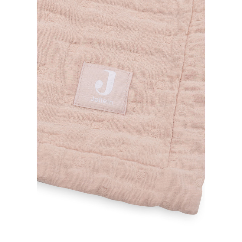 Couverture Berceau Gaze De Coton 75x100cm Jacquard - Wild Rose - GOTS