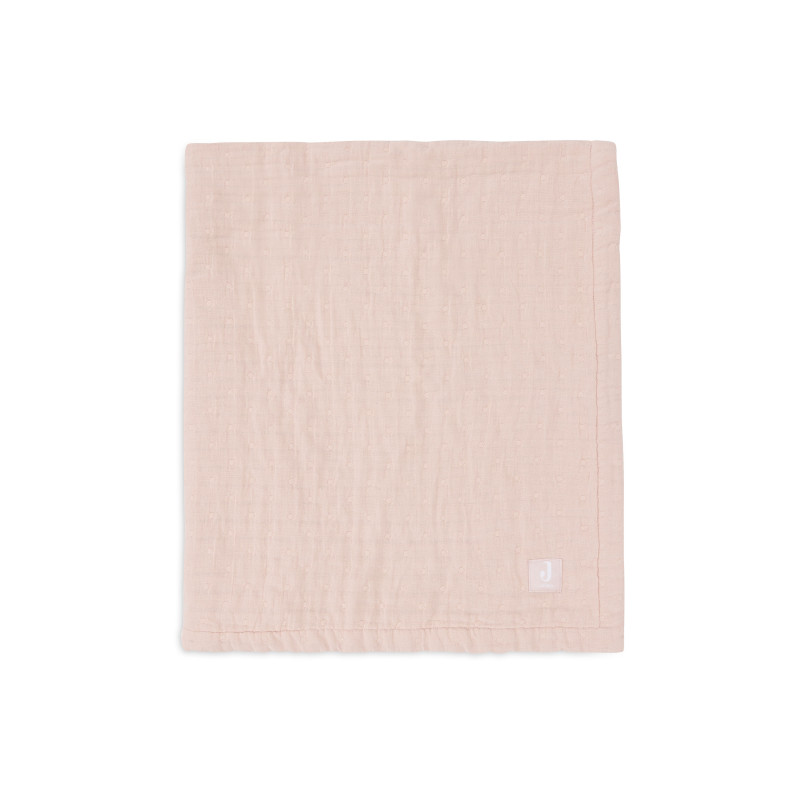 Couverture Berceau Gaze De Coton 75x100cm Jacquard - Wild Rose - GOTS