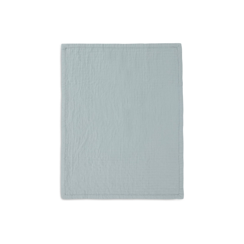 Couverture Berceau Gaze De Coton 75x100cm Jacquard - Sea Green - GOTS