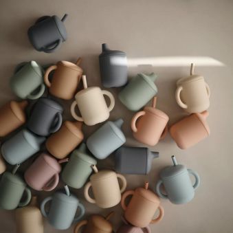 Tasse d'apprentissage avec paille - Blush