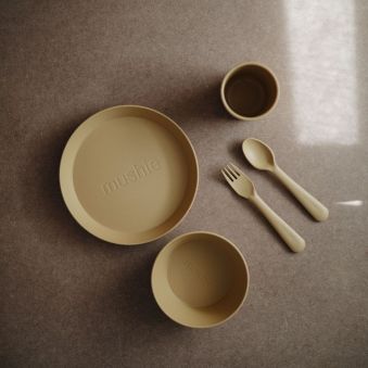 Lot de 2 bols ronds Mushie Mustard