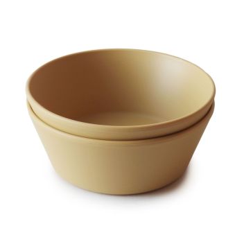 Lot de 2 bols ronds Mushie Mustard