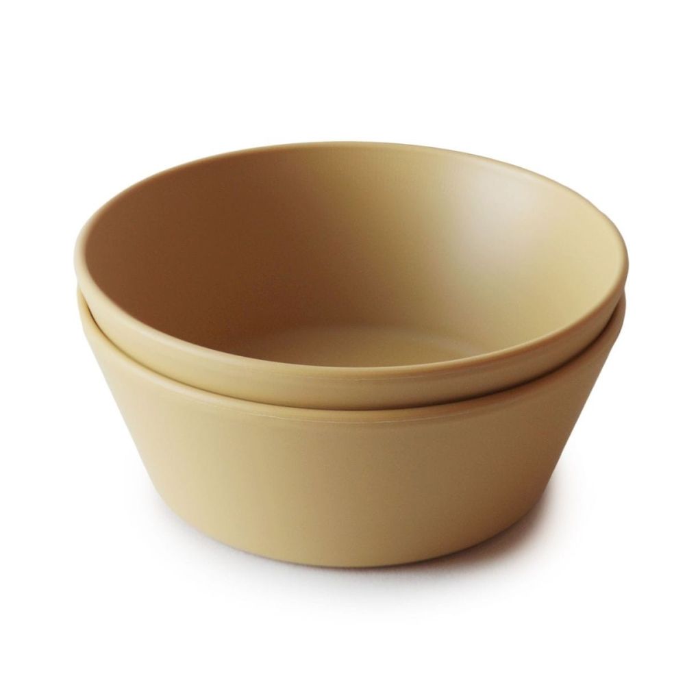 Lot de 2 bols ronds Mushie Mustard