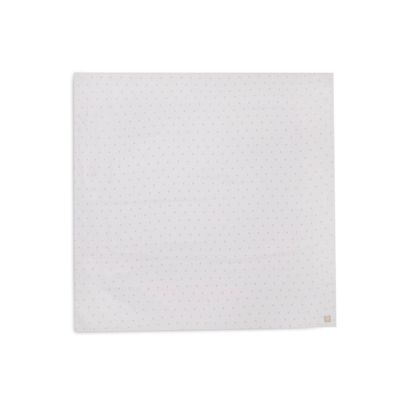 Lange Gaze de Coton Large 115x115cm Pointelle - Biscuit - GOTS