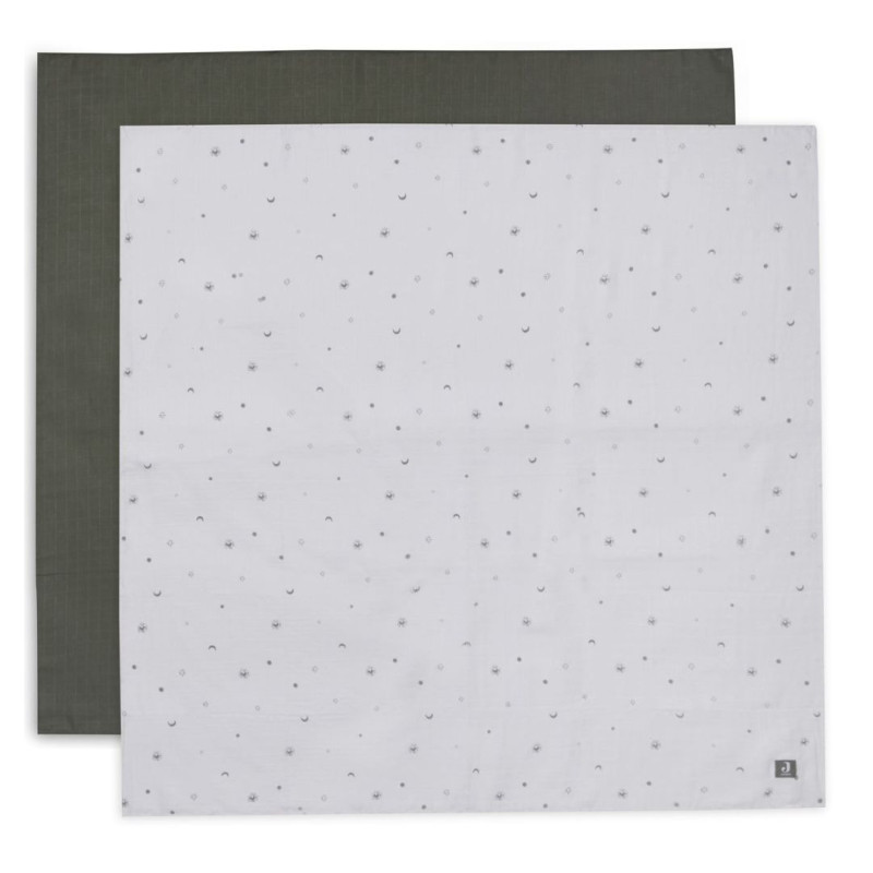 Lange Gaze de Coton Large 115x115cm StarGaze - Leaf Green - 2 Unités