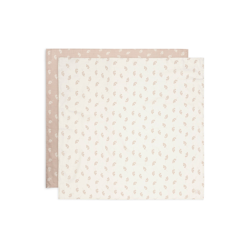 Lange Gaze de Coton Large 115x115cm Twig - Wild Rose - 2 Unités