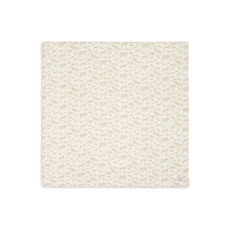 Lange Gaze de Coton Large 115x115cm Animals - Nougat - 2 Unités