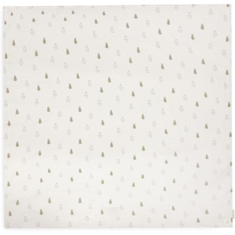 Lange Gaze de Coton Large 115x115cm Happy Miffy Olive Green - 2 Unités