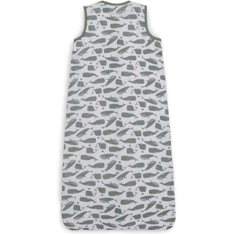 Gigoteuse Gaze de Coton 70cm Whales - Ash Green