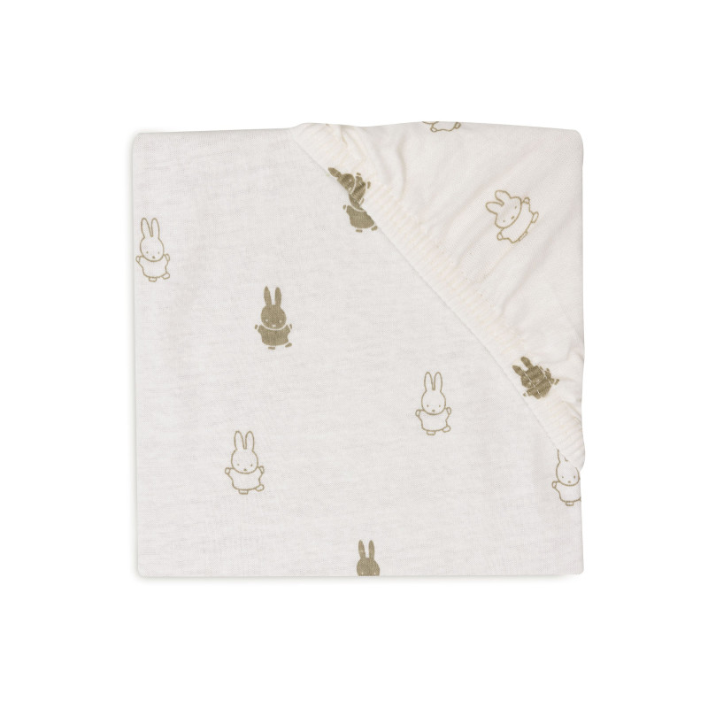 Drap-housse Jersey 40/50x80/90cm Happy Miffy - Olive Green