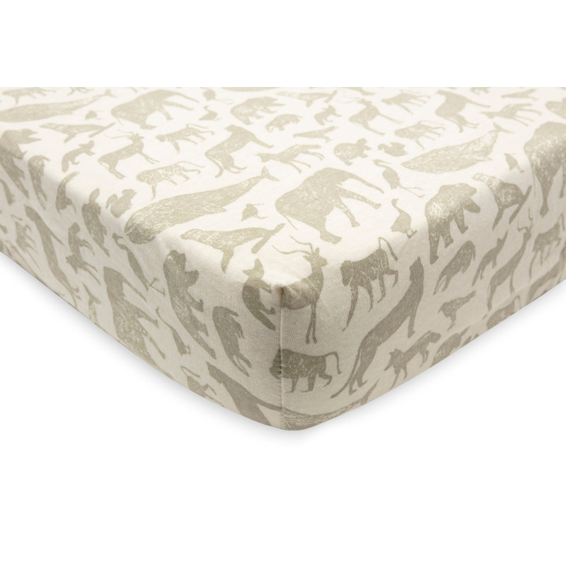 Drap-housse Jersey 40/50x80/90cm Animals - Olive Green