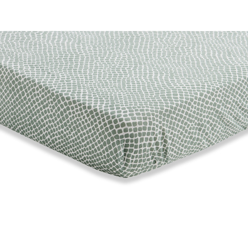 Drap-housse Jersey 40/50x80/90cm Snake - Ash Green