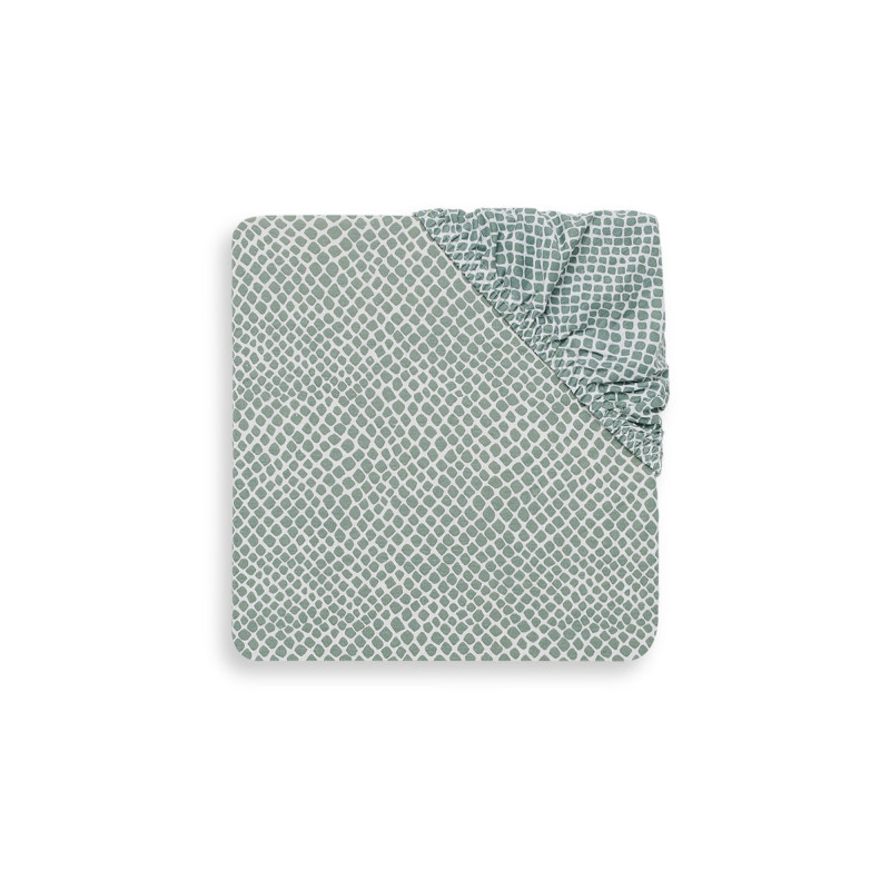 Drap-housse Jersey 40/50x80/90cm Snake - Ash Green