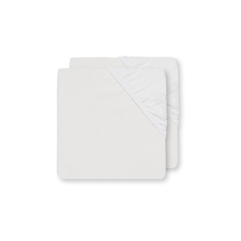 Drap-housse tissu Coton 40x80cm - Blanc