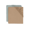 Drap-housse Jersey 70/75x140/150cm - Sea Green/Biscuit - 2 Unités Drap-housse Jersey 70/75x140/150cm - Sea Green/Biscuit - 2 Unités