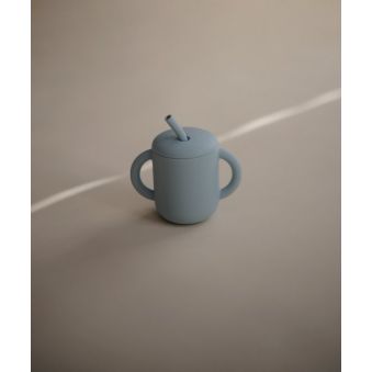 Tasse d'apprentissage avec paille - Powder Blue
