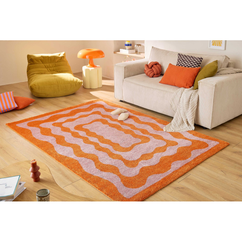 Tapis vintage Groovy Orange  200 X 280 cm