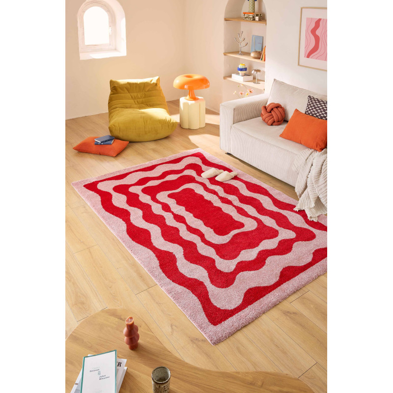 Tapis vintage Groovy Rouge 200 X 280 cm