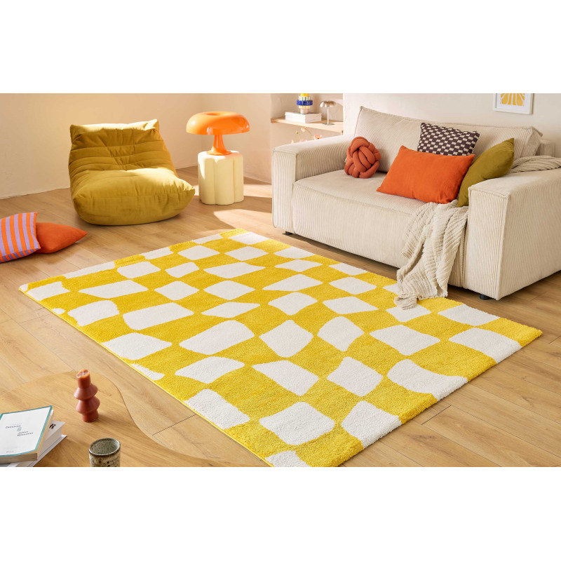 Tapis vintage Groovy Jaune 160 X 230 cm